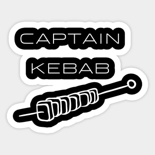 Captain Kebab Typography White Design Sticker